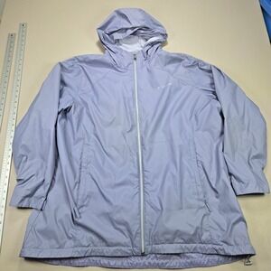Columbia Hooded Lightweight Jacket Women's 3X Purple Full Zip Water Resistant